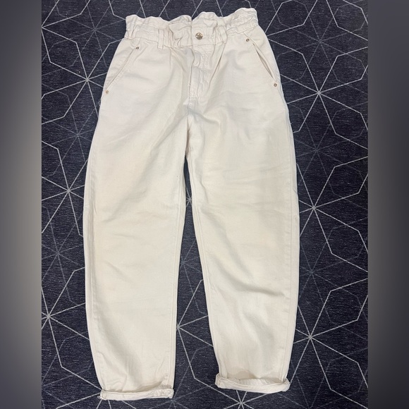 Zara BAGGY PAPERBAG JEANS - Picture 2 of 5